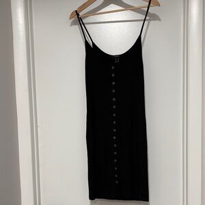 Forever 21 Black Button-Front Midi Dress